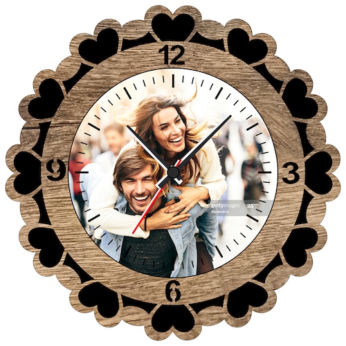 Buy Round Wood Framed Personalized Clock