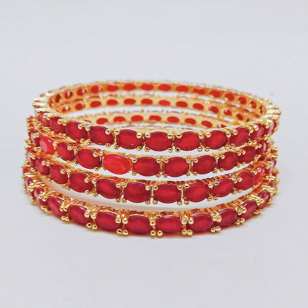 Alluring Red Bangles Set | Winni