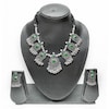 Buy Sizzling Green Silver Necklace Set