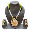 Buy Royal Green Pearl Necklace Set