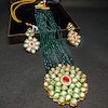 Buy Sparking Green Beads Necklace Set