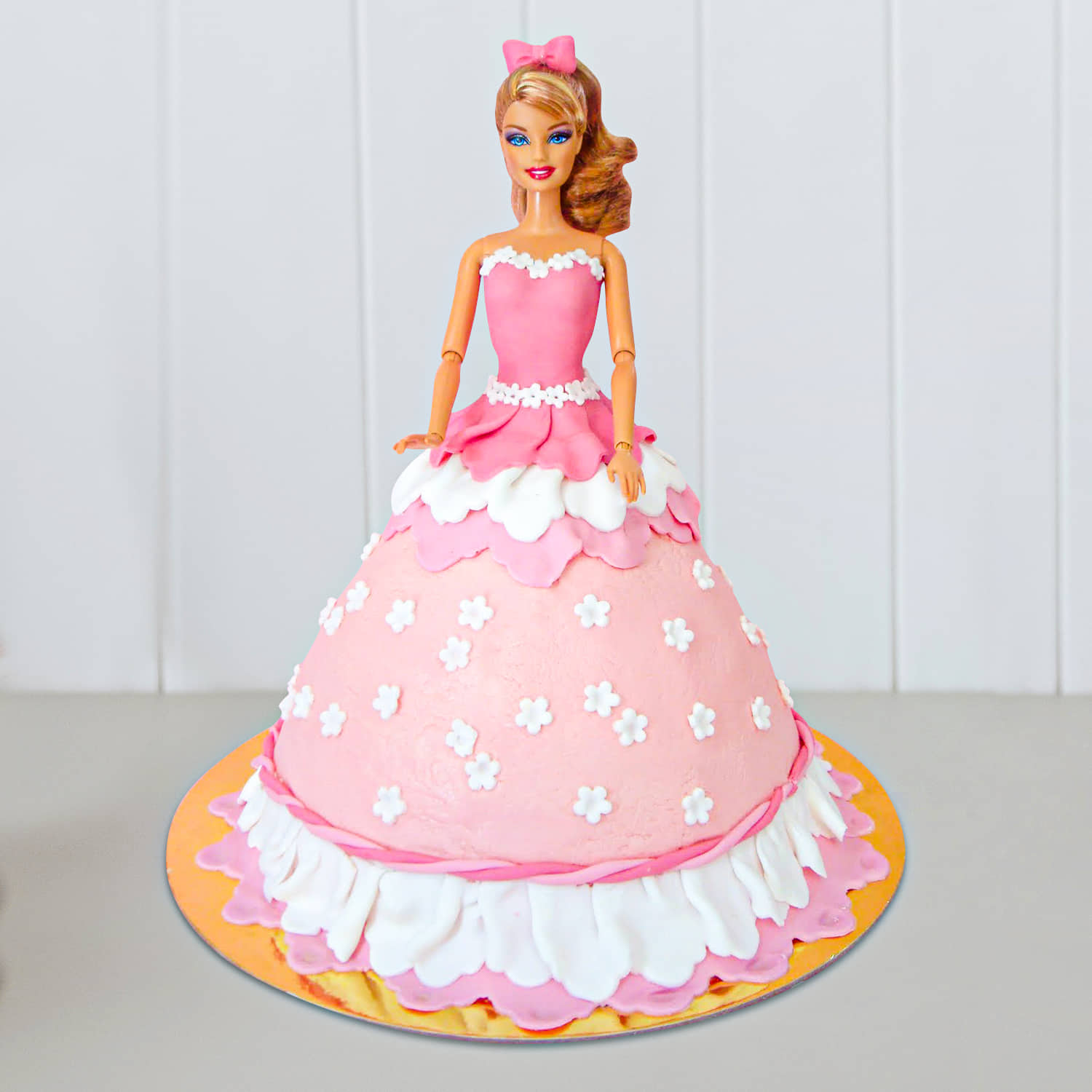 Pink Gown Barbie Stars - Barbie Birthday Cake Png Transparent PNG - 486x600  - Free Download on NicePNG