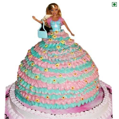 Buy Barbie Doll Eggless Cake