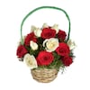 Buy Radiant Wishes  A basket of Red and  White Roses
