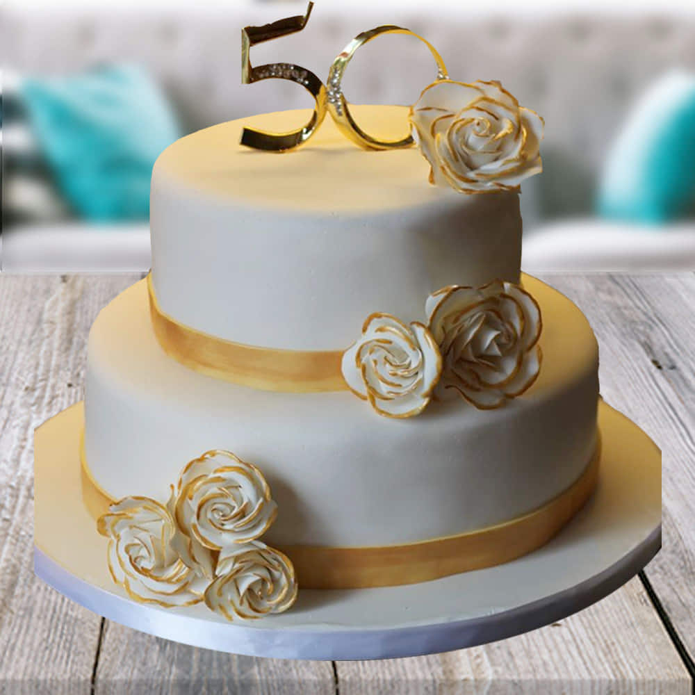 50th Gold Cake Topper – The Caker's Pantry