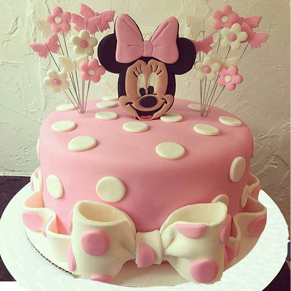 Simple Pink Minnie Mouse Cake - Decorated Cake by Sam - CakesDecor