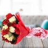 Buy Scintillating Beauty A bouquet of Red and White Roses
