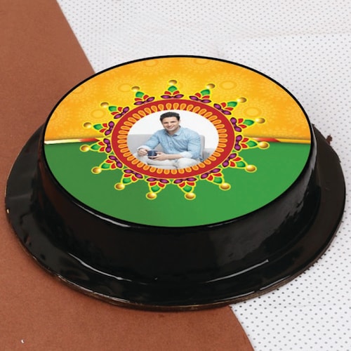 Buy Adorable Rakhi Photo Chocolate Cake