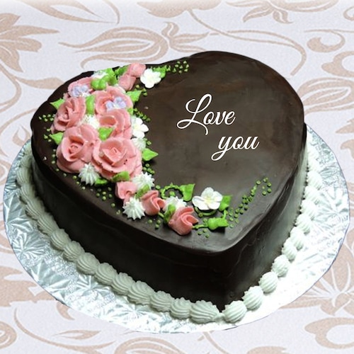 Buy Chocolate valentine heart shape cake