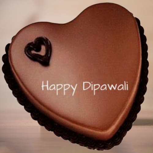 Buy Heart Shape Chocolate Diwali Cake