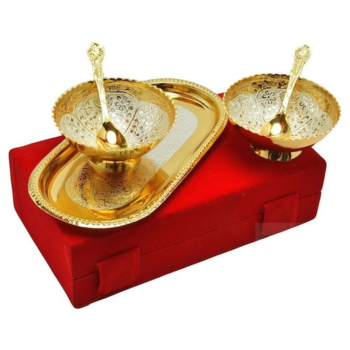 Buy Silver & Gold Plated Set