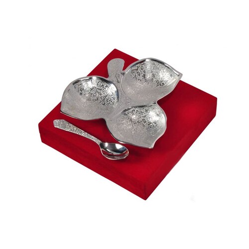 Buy Silver Plated Three Khand Platter