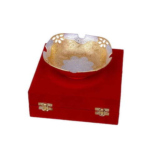 Buy Silver & Gold Plated Fruit Bowl