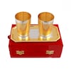 Buy Silver & Gold Plated Glass Set of 3 Pcs