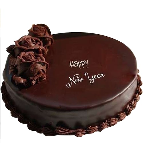 Buy New Year Plain Chocolate Cake