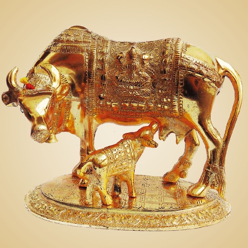 Buy White Metal Cow with Calf
