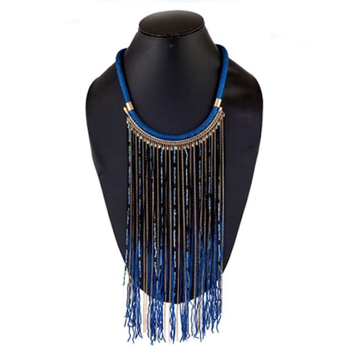 Buy Shiny Blue Beads Necklace