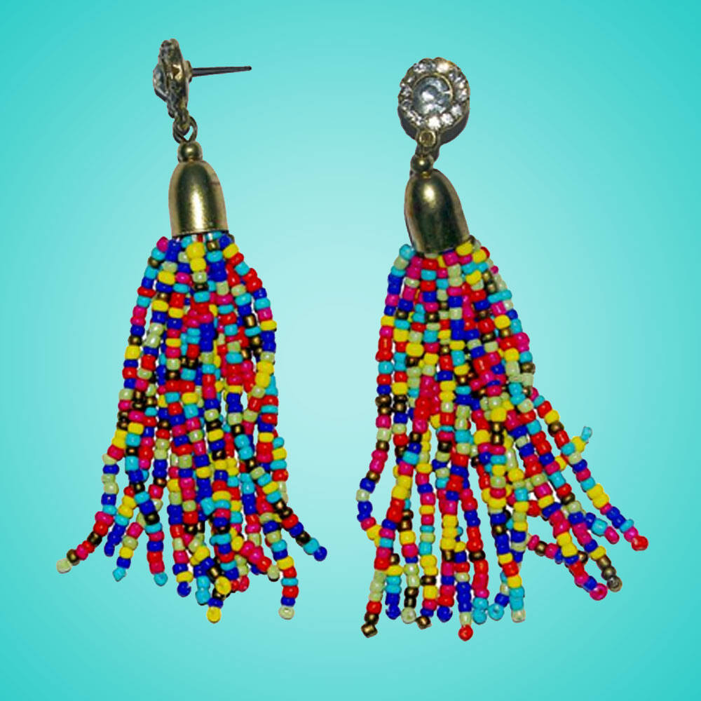 Round Multi Color Maasai Beaded Earrings - Handcrafted Natural Stone  Jewelry & Unique Gifts - KVK Designs