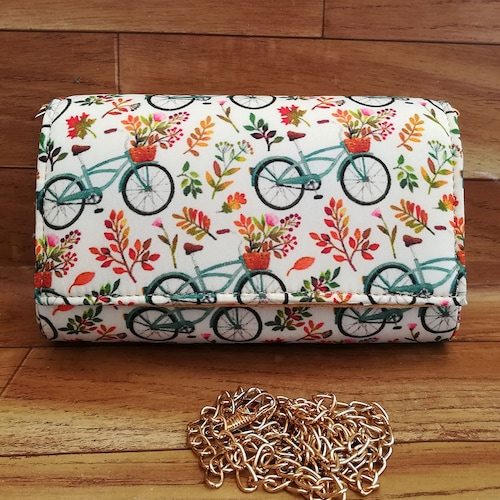 Buy Colorful Cycle and Flowers Print Clutch