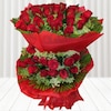 Buy Red Roses in Two tier with Red Packing