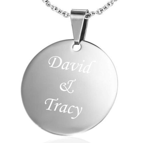 Buy Couple Name Silver Plated Pendant