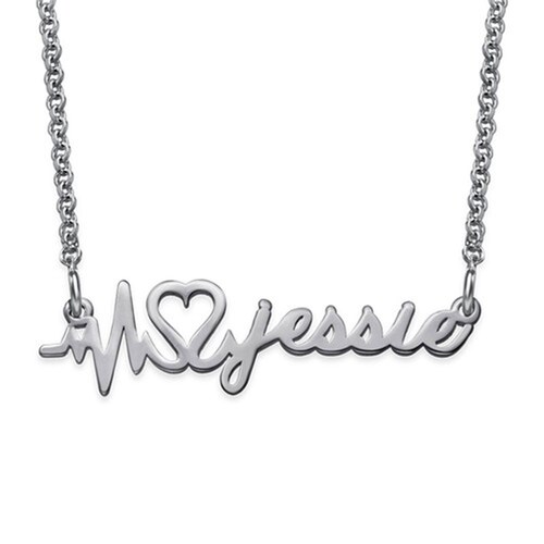 Buy Heartbeat Silver Plated Pendant