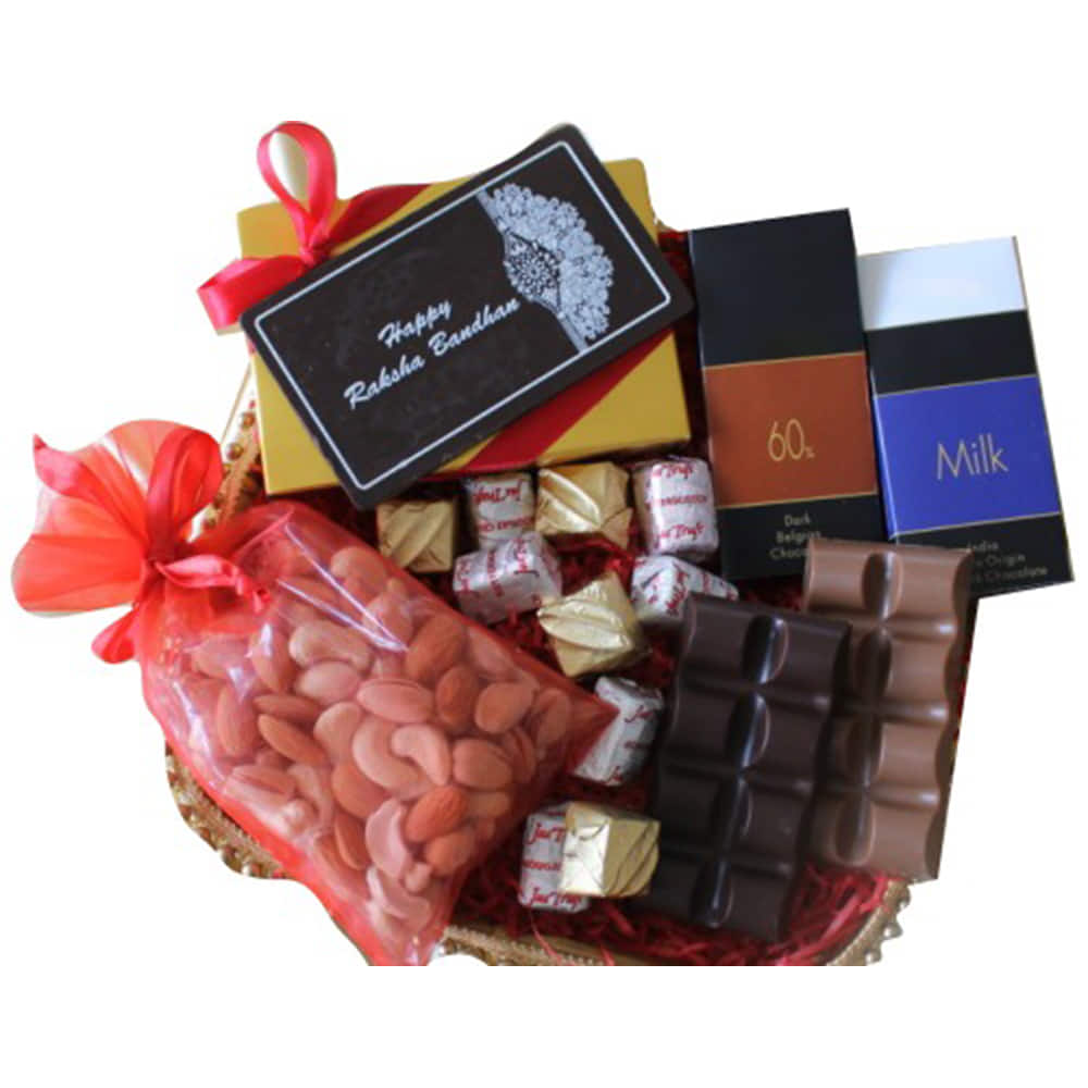 Healthy Confections Raksha Bandhan Chocolate Gift Hamper  Velvet fine  chocolates