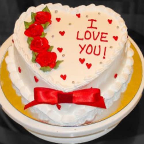 Buy Eggless Valentine Heart Cake