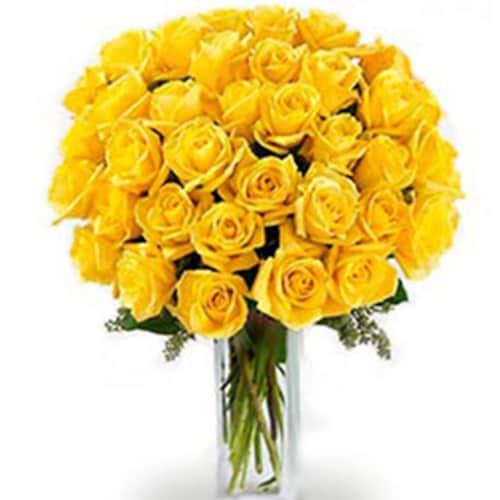Buy Attractive 36 Yellow Roses Bouquet