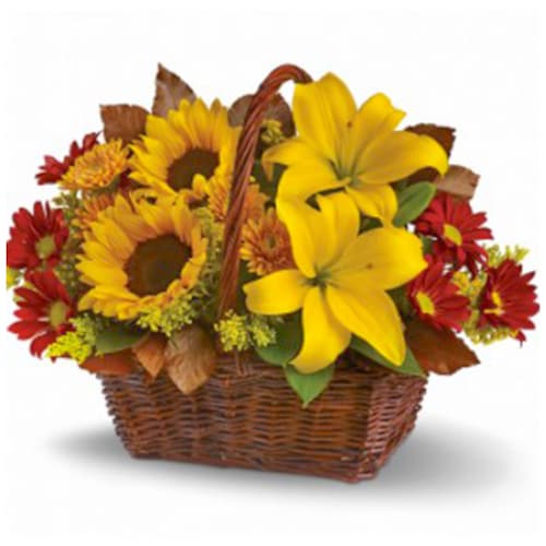 Buy Golden Flowers Basket