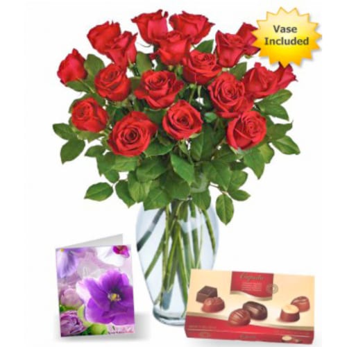 Buy 18 Red roses n chocolate