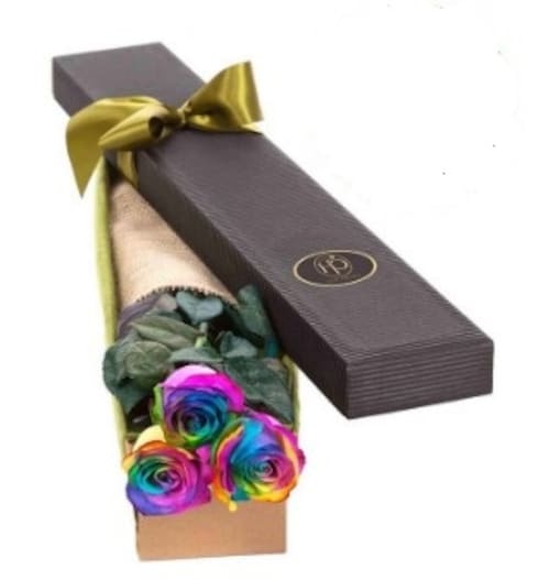 Buy 3 Rainbow Roses Gift box