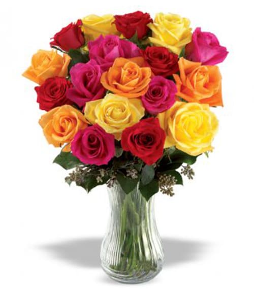 Buy 18 Mix Roses Bouquet