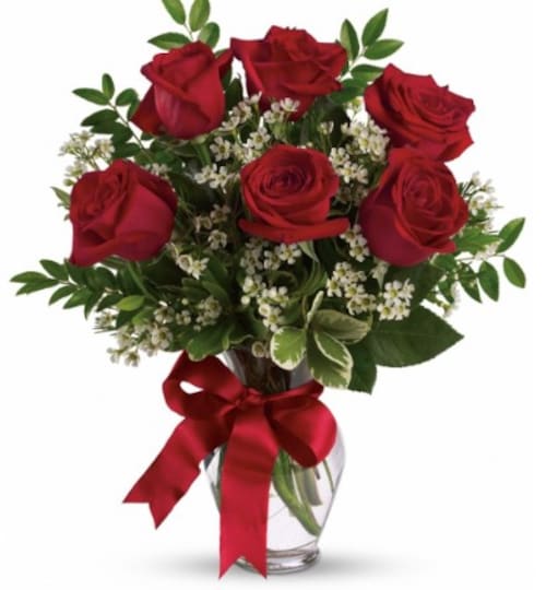 Buy 6 Red Roses Bouquet