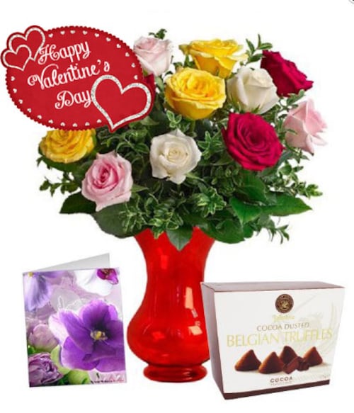 Buy Mixed Roses With Truffle