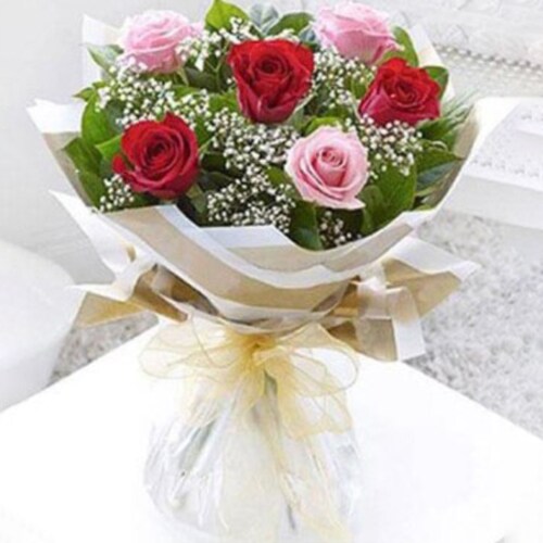 Buy 6 Mixed Roses Bouquet