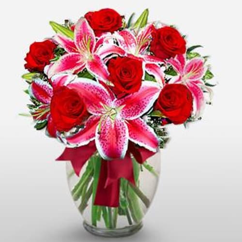 Buy Lilies and Roses Vase