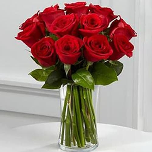 Buy Fresh Red Roses Vase