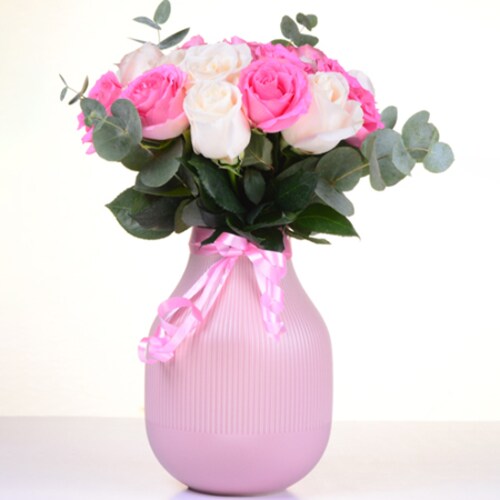 Buy Pink & White Roses