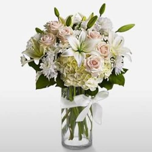 Buy White Roses and Lilies