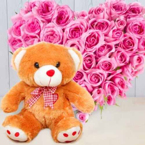 Buy Cute Teddy and Pink Heart