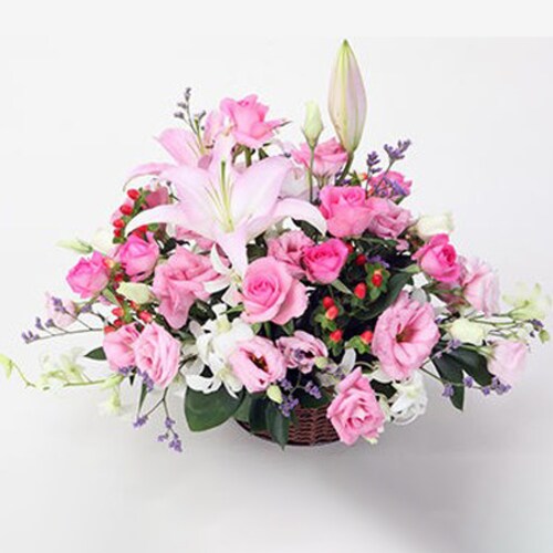 Buy Pink Flower Basket