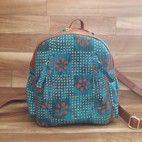 Buy Blue Flower Printed Backpack