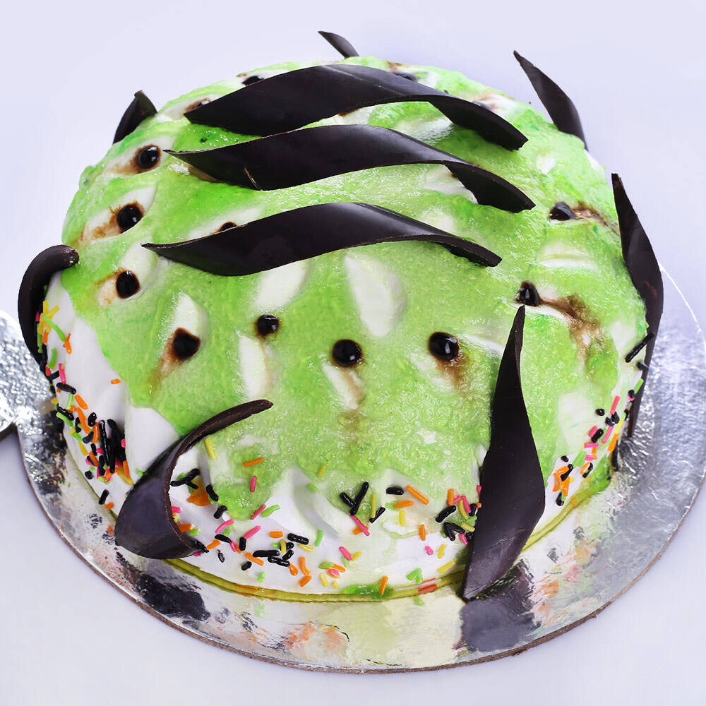 Truffle Cake With Kiwi & Chocolate Fans - Bakersfun