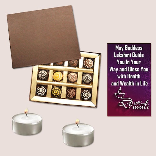 Buy 12 Chocolate Truffles and Diwali Greeting