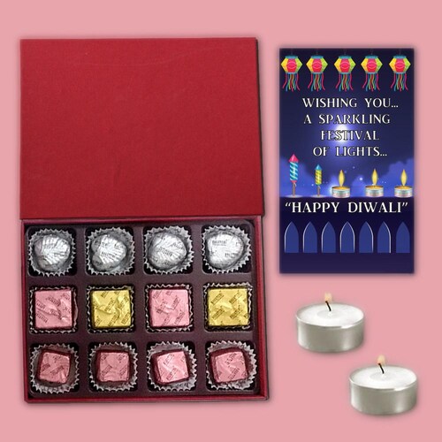 Buy 12 Assorted Chocolates and Diwali Greeting