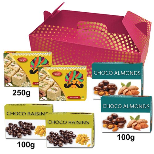 Buy Red Gift Hamper 2 Choco Almonds