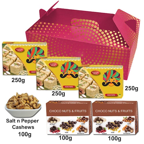 Buy Red Gift Hamper 2 Choco Assorted andSoan papdi
