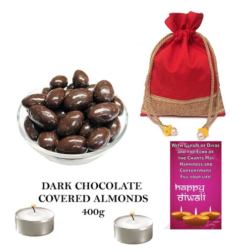 Buy Dark Chocolate Coated Almonds and Diwali Greeting