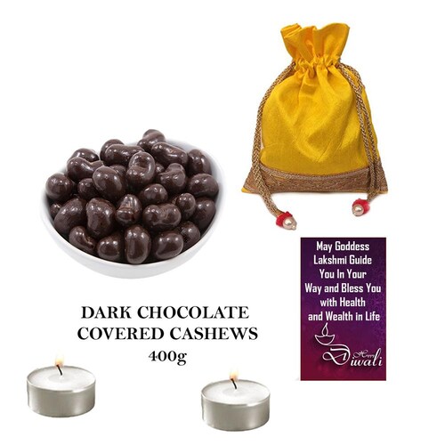 Buy Dark Chocolate Coated Cashews and Diwali Greeting